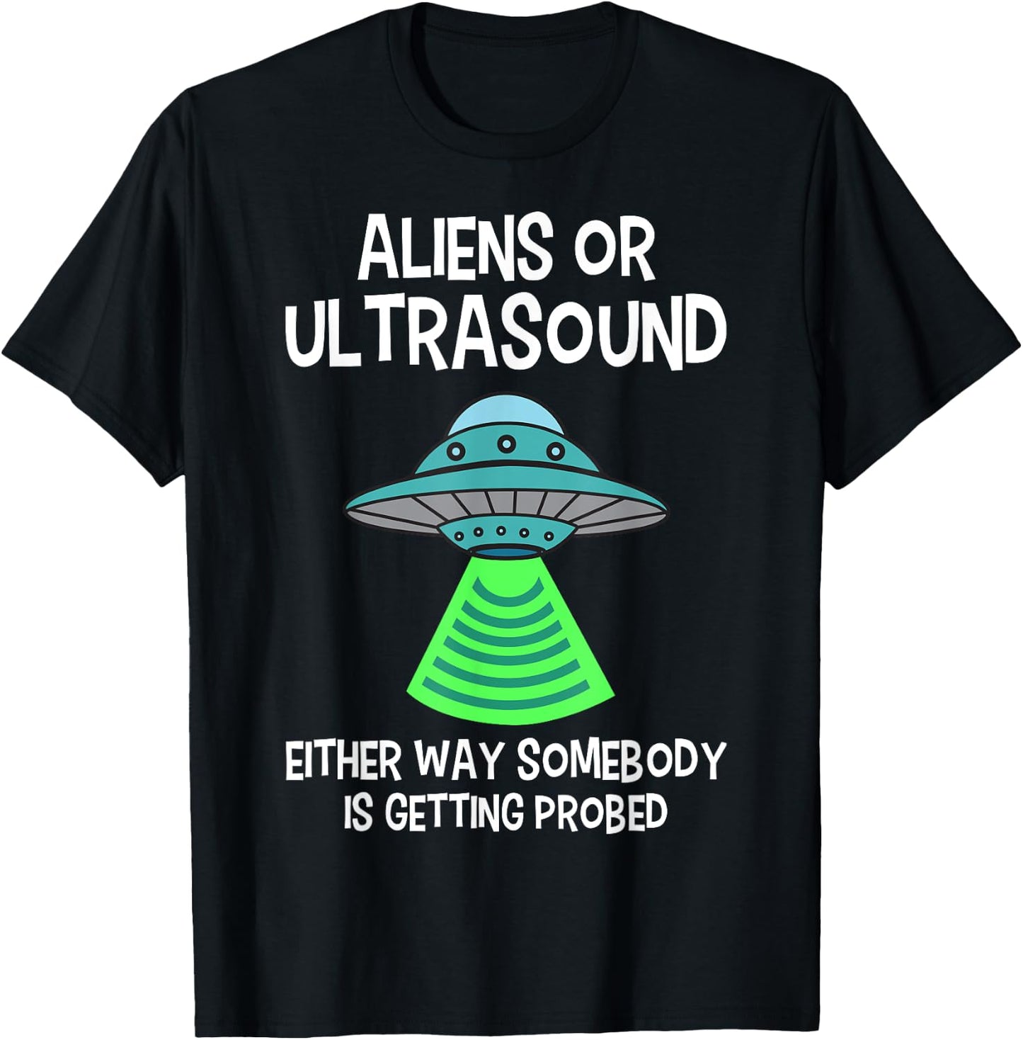 Ultrasound Tech Alien Apparel -Adults Black Small Classic Fit Short Sleeve Medical Ultrasound Themed Shirts T-Shirt - T-Shirt | Black