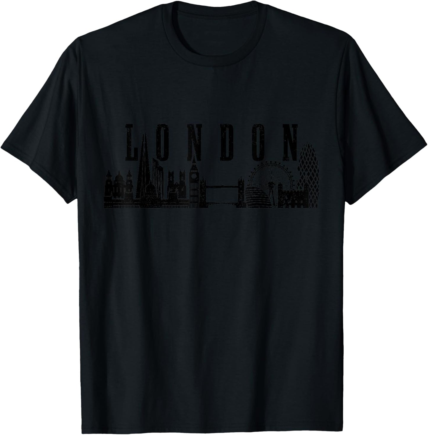 London Skyline UK England Great Britain United Kingdom T-Shirt - T-Shirt | Black