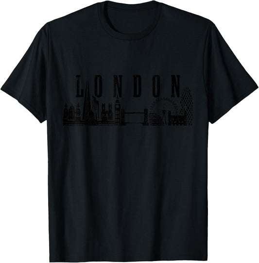 London Skyline UK England Great Britain United Kingdom T-Shirt - T-Shirt | Black