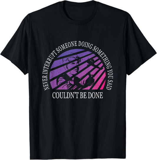 Never interrupt someone doing something Earhart Day T-Shirt - T-Shirt | Black
