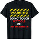 Funny Father's Day Daddy Gift Apparel Warning Do Not Touch My Tools or Daughter Mechanic Dad Gift T-Shirt - T-Shirt | Black