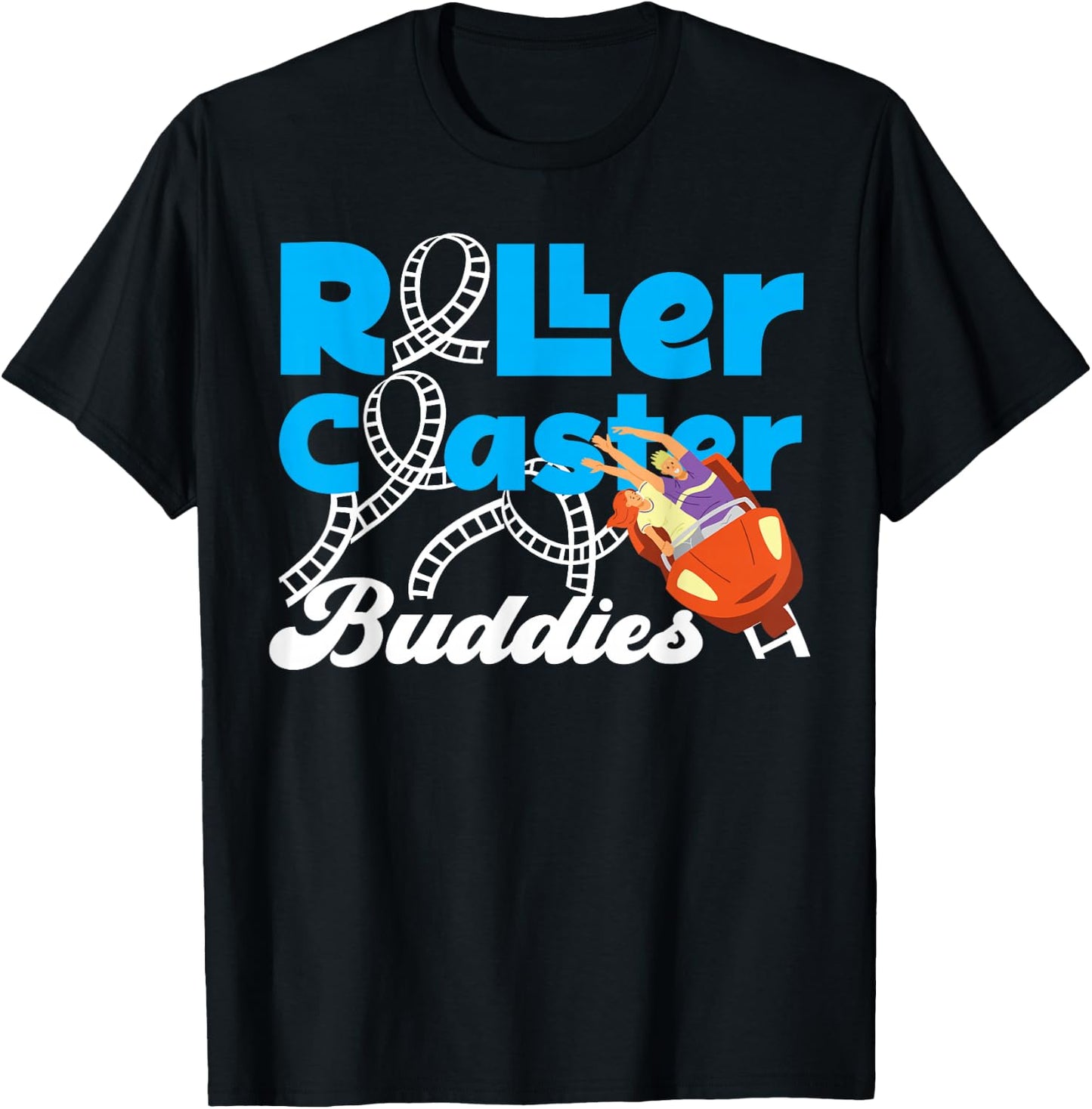 Roller Coaster Friends Besties Roller Coaster Buddies T-Shirt - T-Shirt | Black