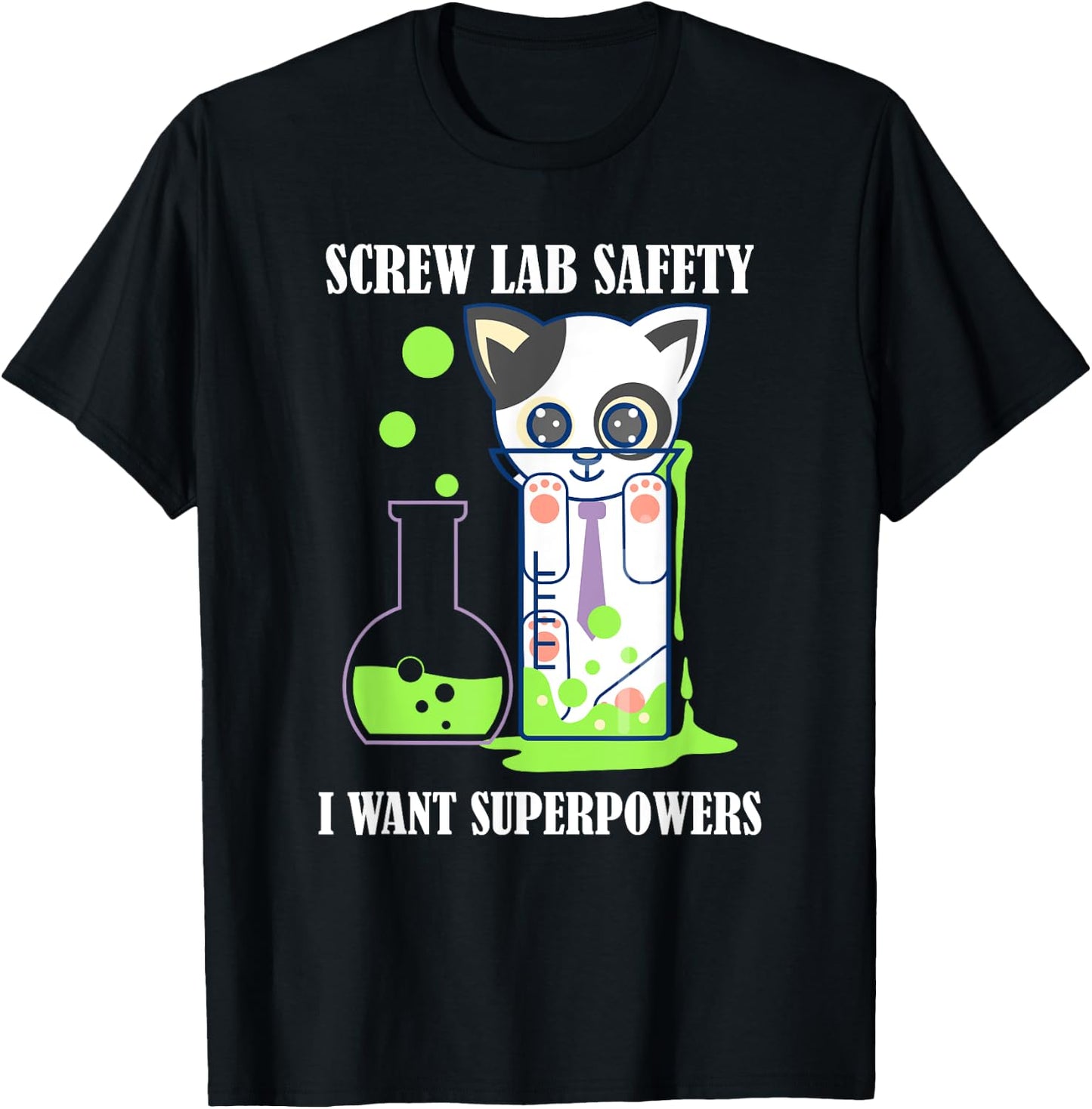 Screw Lab Safety Shirt - Funny Kitty Cat Kitten Shirt T-Shirt - T-Shirt | Black