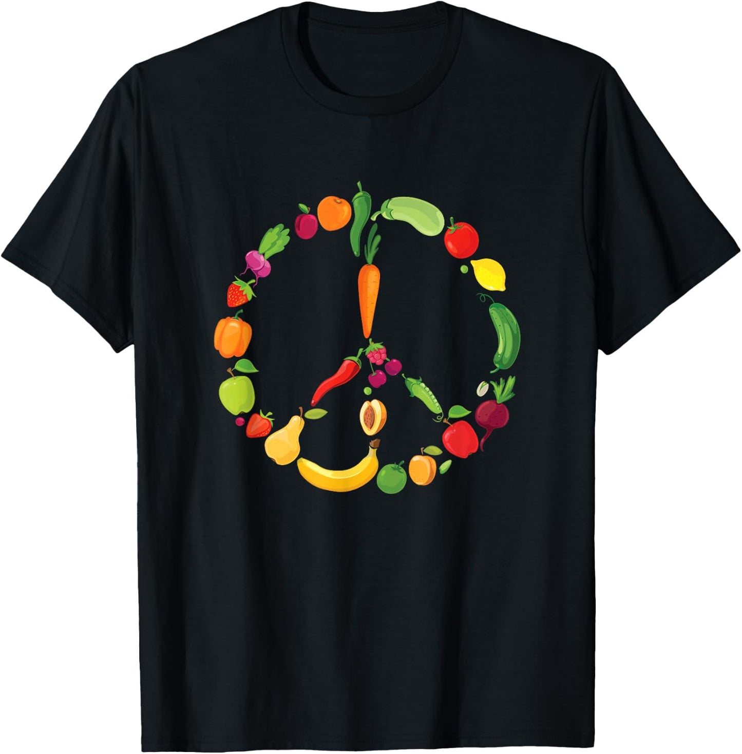 Vegetables Fruits Vegan Kale Salad Veganism Vegan T-Shirt - T-Shirt | Black