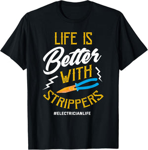 Electrician Shirt Electrician Life Joke Electrician Gift T-Shirt - T-Shirt | Black