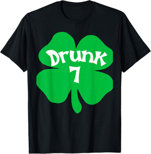 Drunk 7 Matching St Patricks Day Drinking T Shirt T-Shirt - T-Shirt | Black