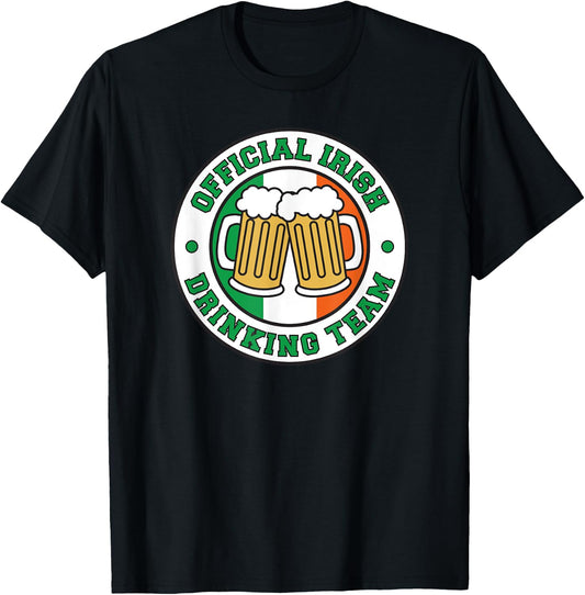 Official Irish Drinking Team Flag of Ireland Beers Funny T-Shirt - T-Shirt | Black