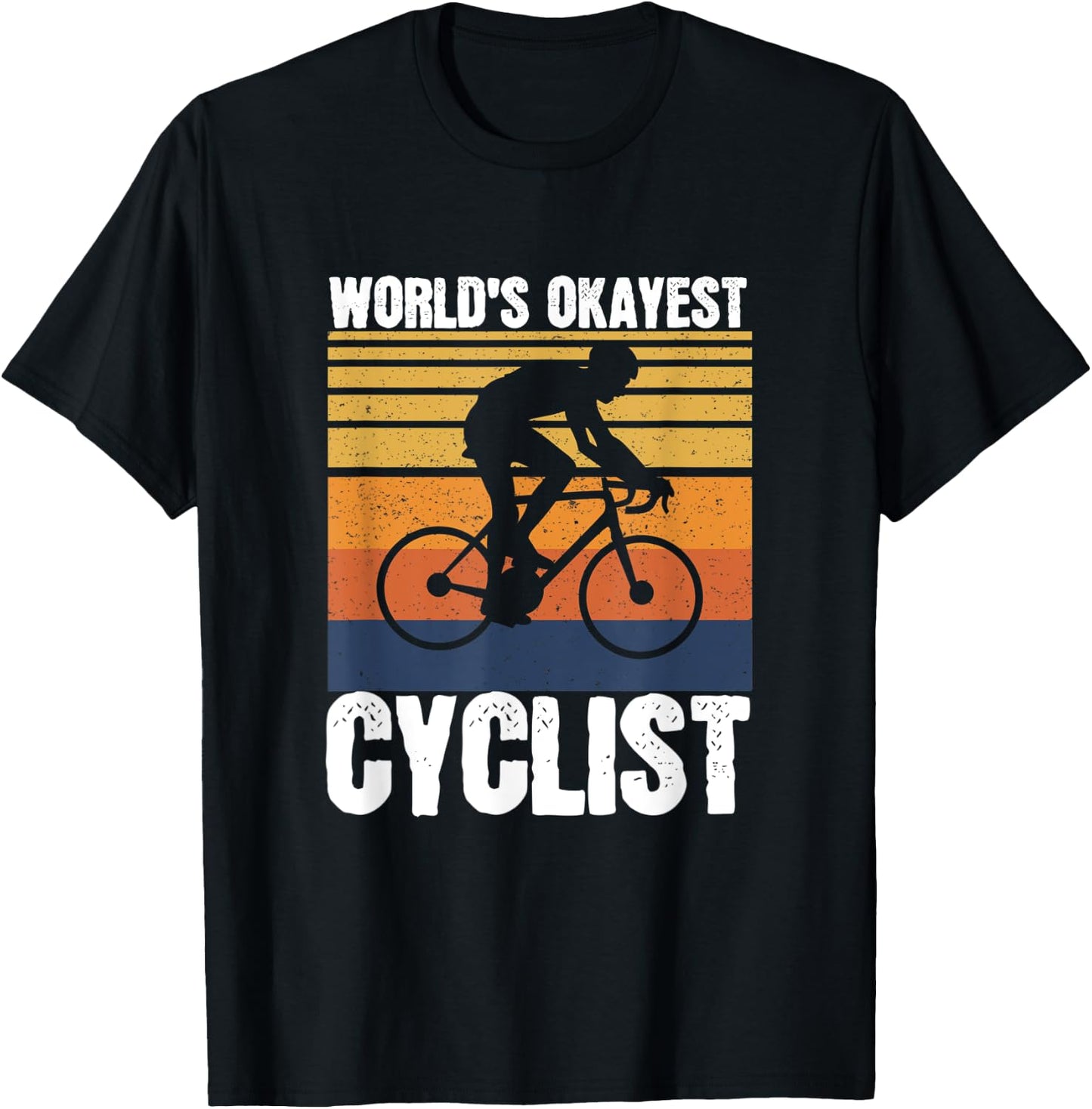 Mountain Bike Cycling Bicycle World's Okayest Cyclist T-Shirt - T-Shirt | Black