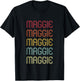 Maggie Retro Wordmark Pattern Vintage Personalized 70s T-Shirt - T-Shirt | Black