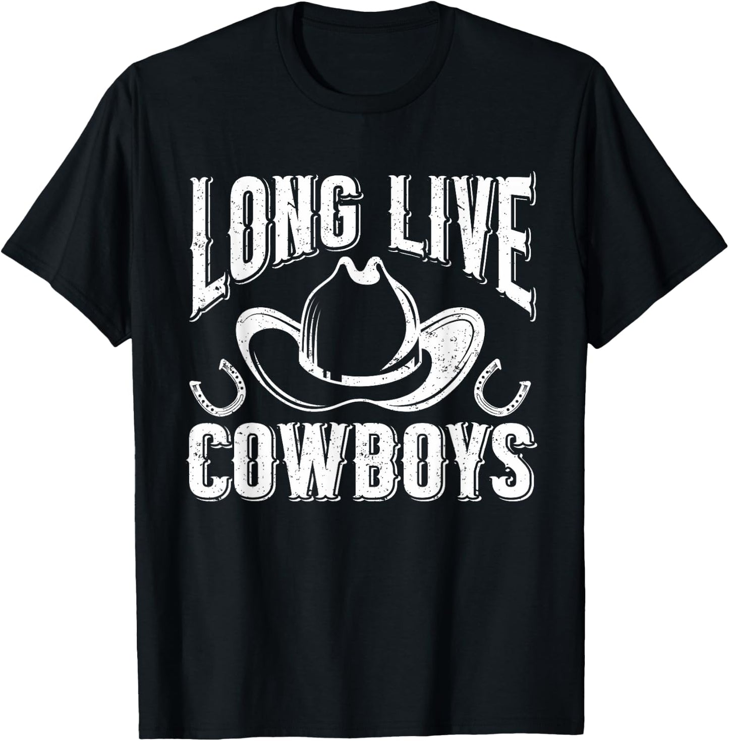 Country Western Howdy Cowgirl Long Live Cowboy Rodeo T-Shirt - T-Shirt | Black
