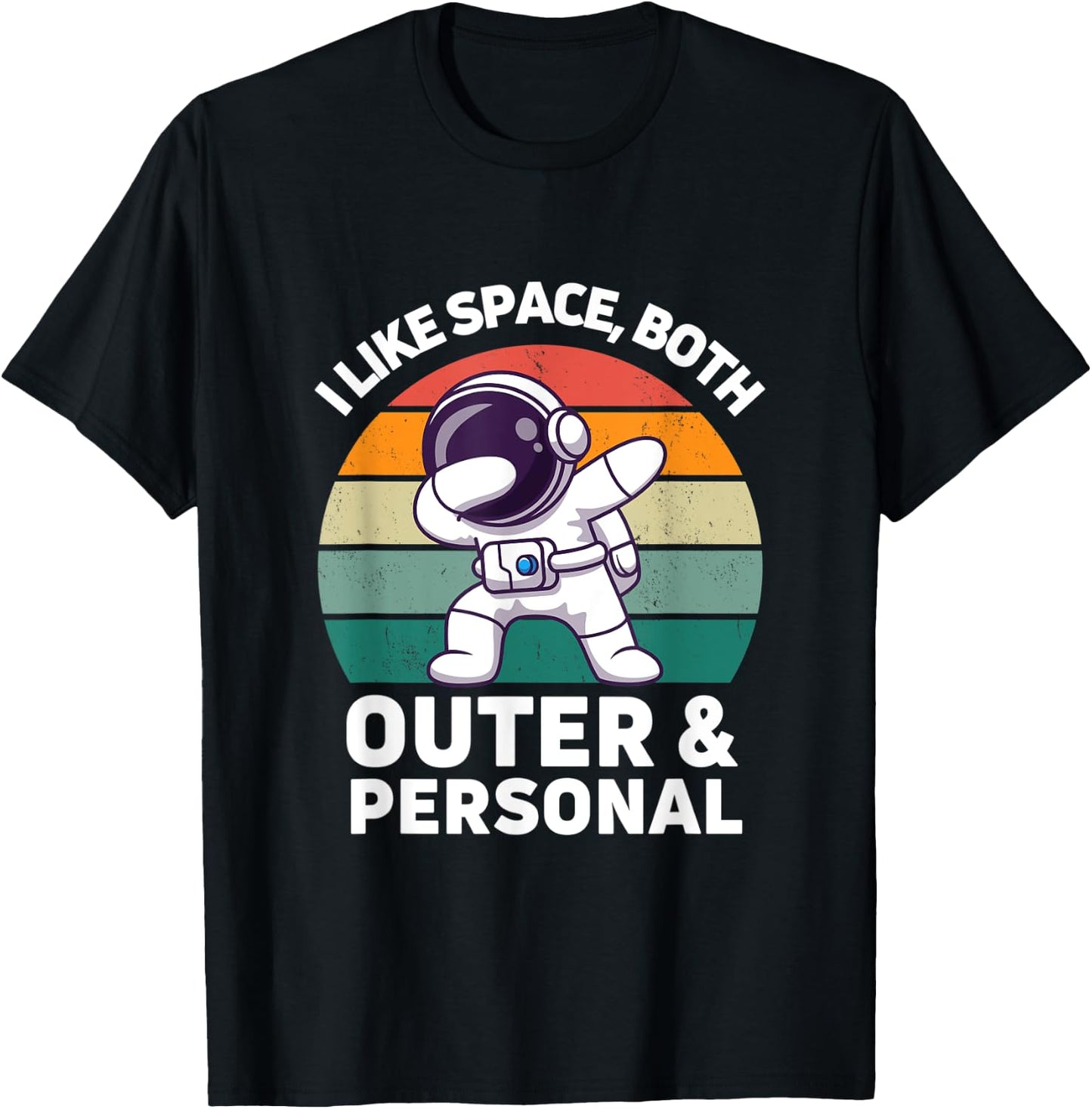 I Like Space Both Outer And Personal Retro Astronomy Science T-Shirt - T-Shirt | Black