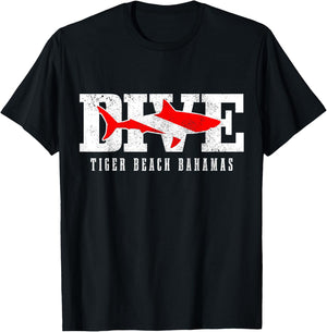 Tiger Beach Bahamas Shark Diving Scuba Diver Men Women T-Shirt - T-Shirt | Black