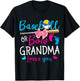 Baseball or Bow Grandma Loves You Baseball Gender Reveal T-Shirt - T-Shirt | Black