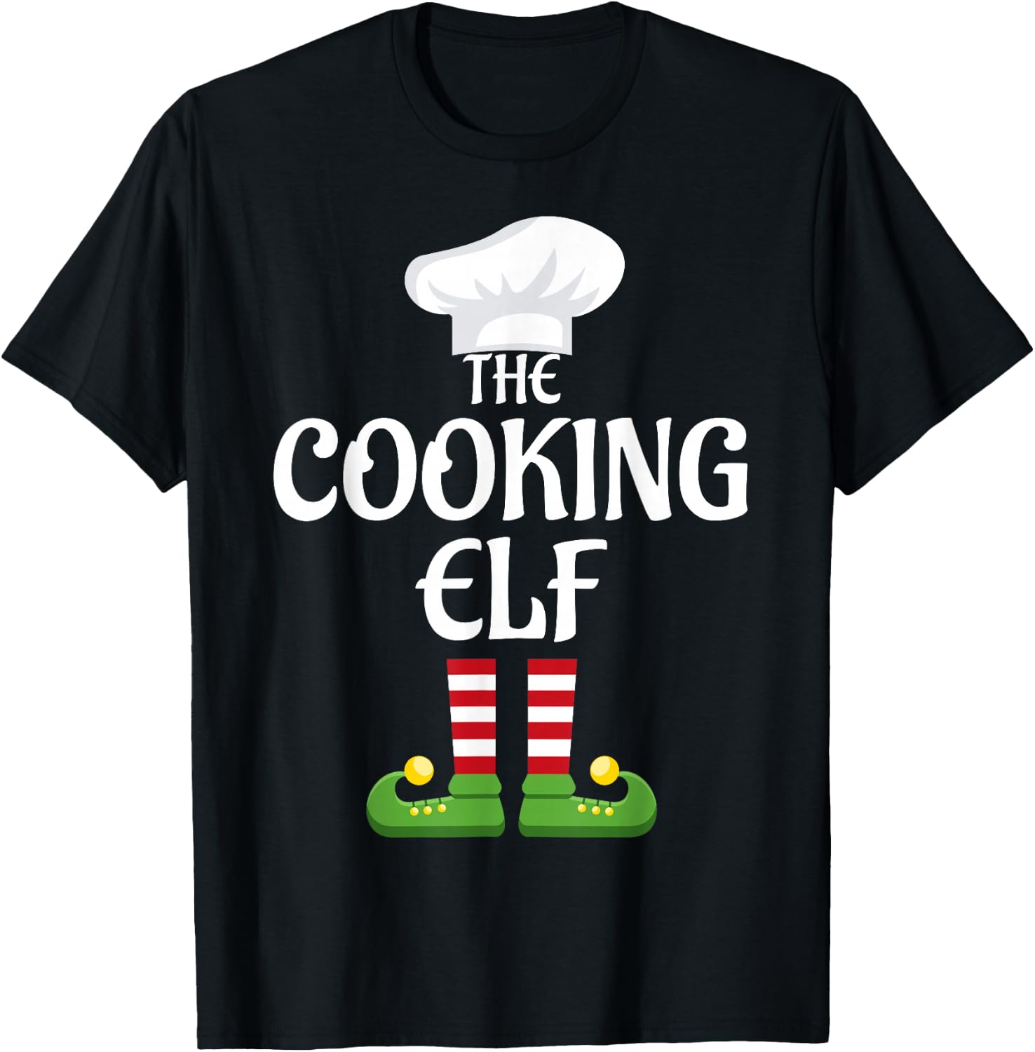 Cooking Elf Family Matching Group Christmas T-Shirt - T-Shirt | Black