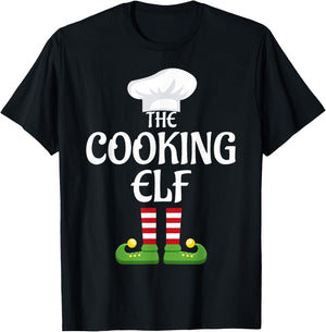 Cooking Elf Family Matching Group Christmas T-Shirt - T-Shirt | Black