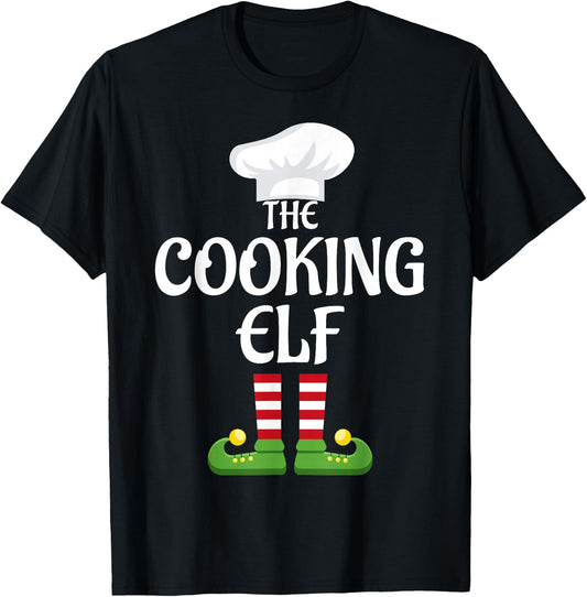 Cooking Elf Family Matching Group Christmas T-Shirt - T-Shirt | Black