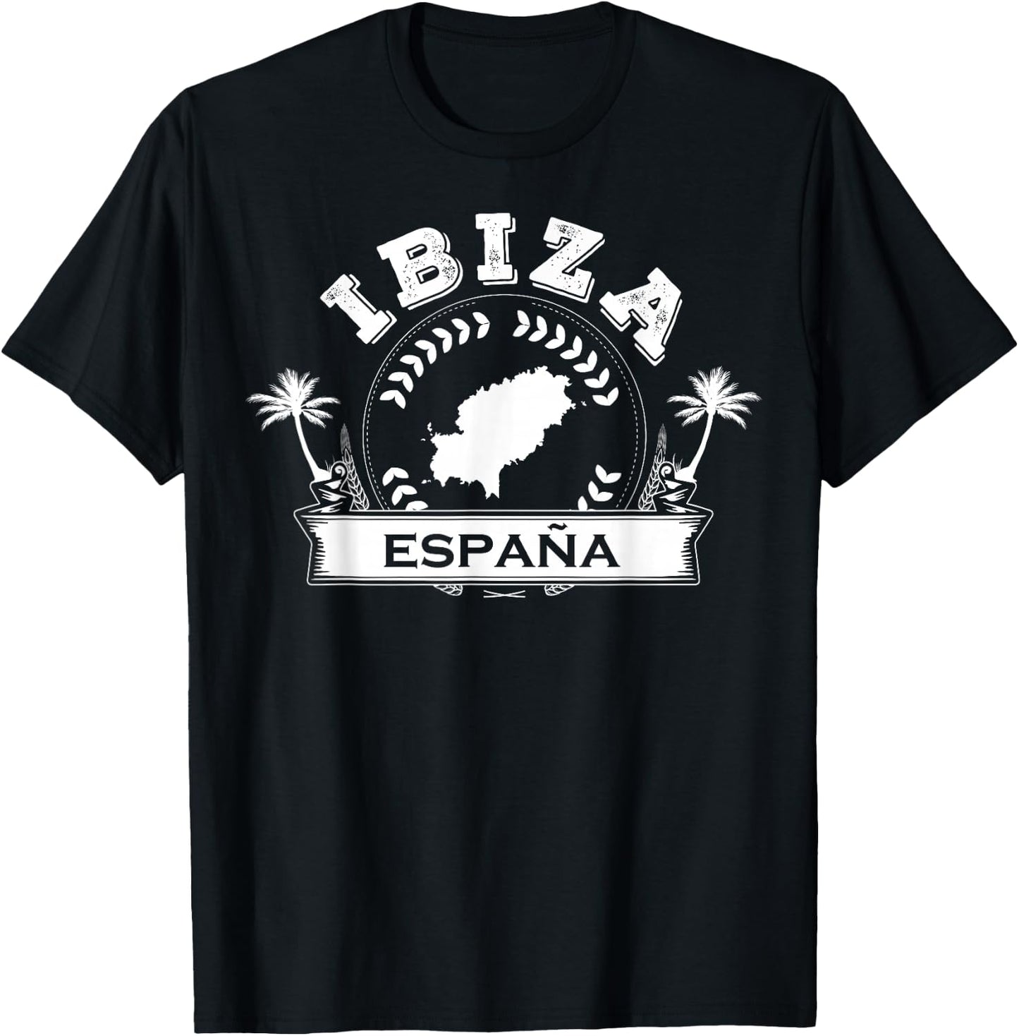 Ibiza Espana Beach Palm Tree Party Destination Gift T-Shirt - T-Shirt | Black