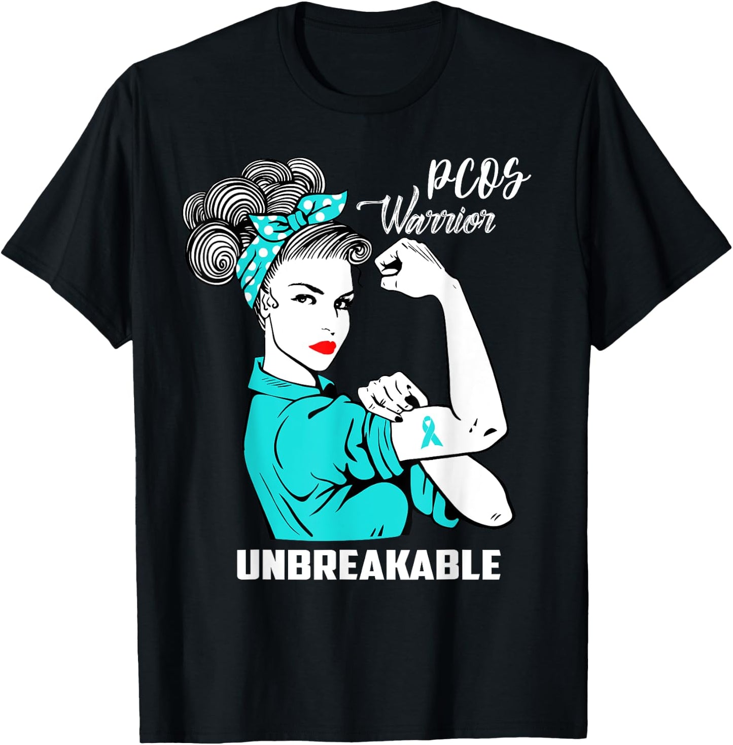 PCOS Warrior Unbreakable PCOS Awareness Gift Shirt T-Shirt - T-Shirt | Black