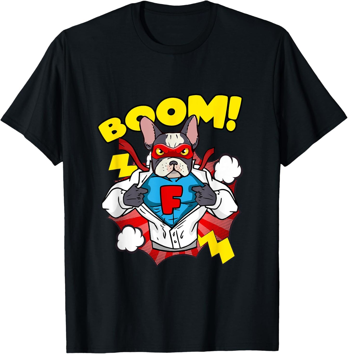 French Bulldog as Comic Super Hero Women Kids T-Shirt - T-Shirt | Black