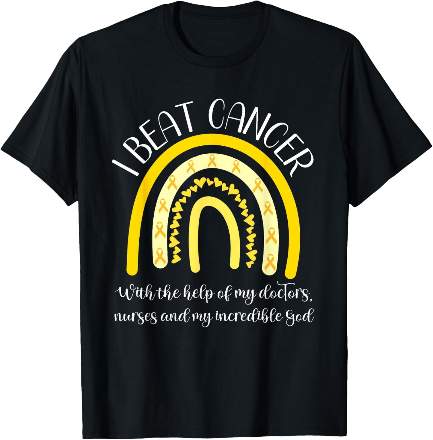 Childhood Cancer Survivor End Chemo I Beat Cancer Sarcoma T-Shirt - T-Shirt | Black