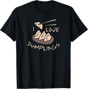 I Love Dumplings with Chopsticks T-Shirt - T-Shirt | Black