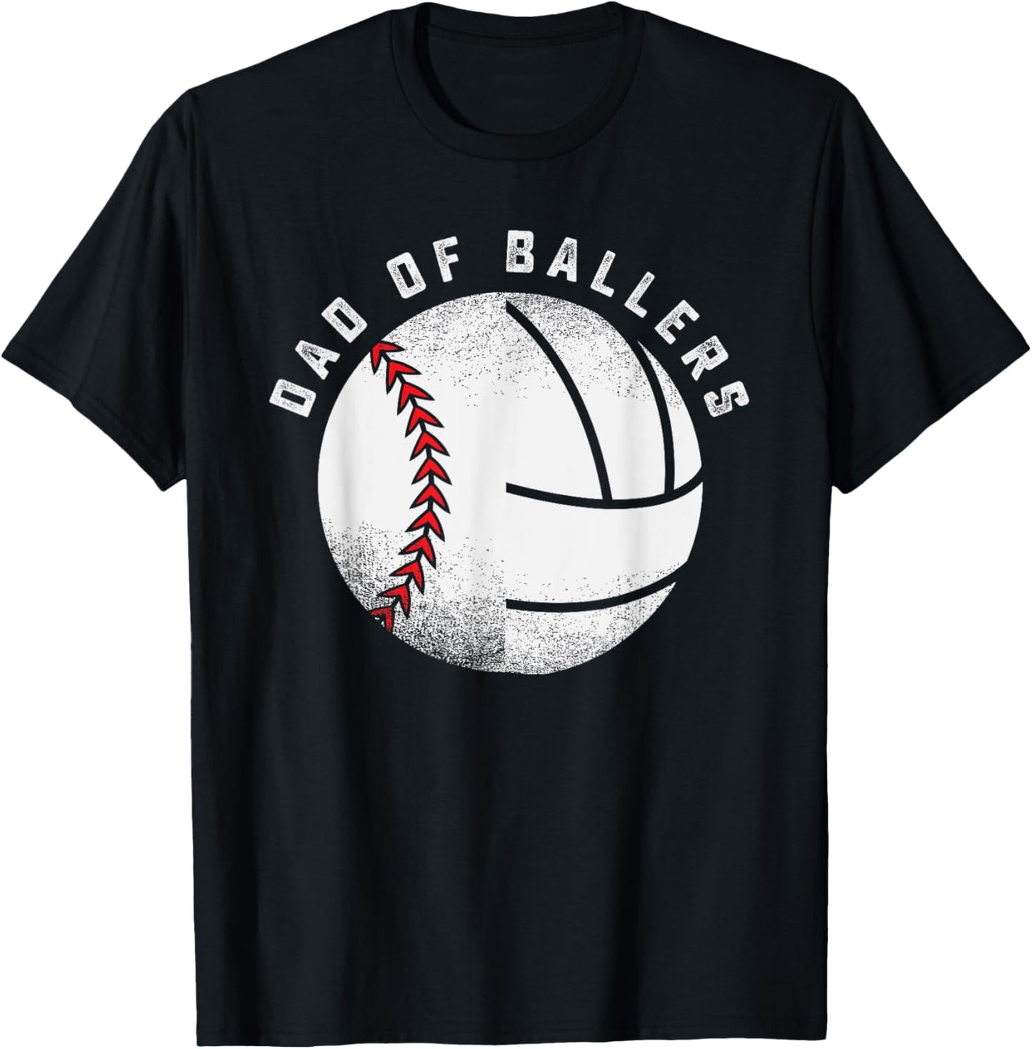 Dad of Ballers Father Son Volleyball Baseball Player Coach T-Shirt - T-Shirt | Black