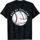 Dad of Ballers Father Son Volleyball Baseball Player Coach T-Shirt - T-Shirt | Black
