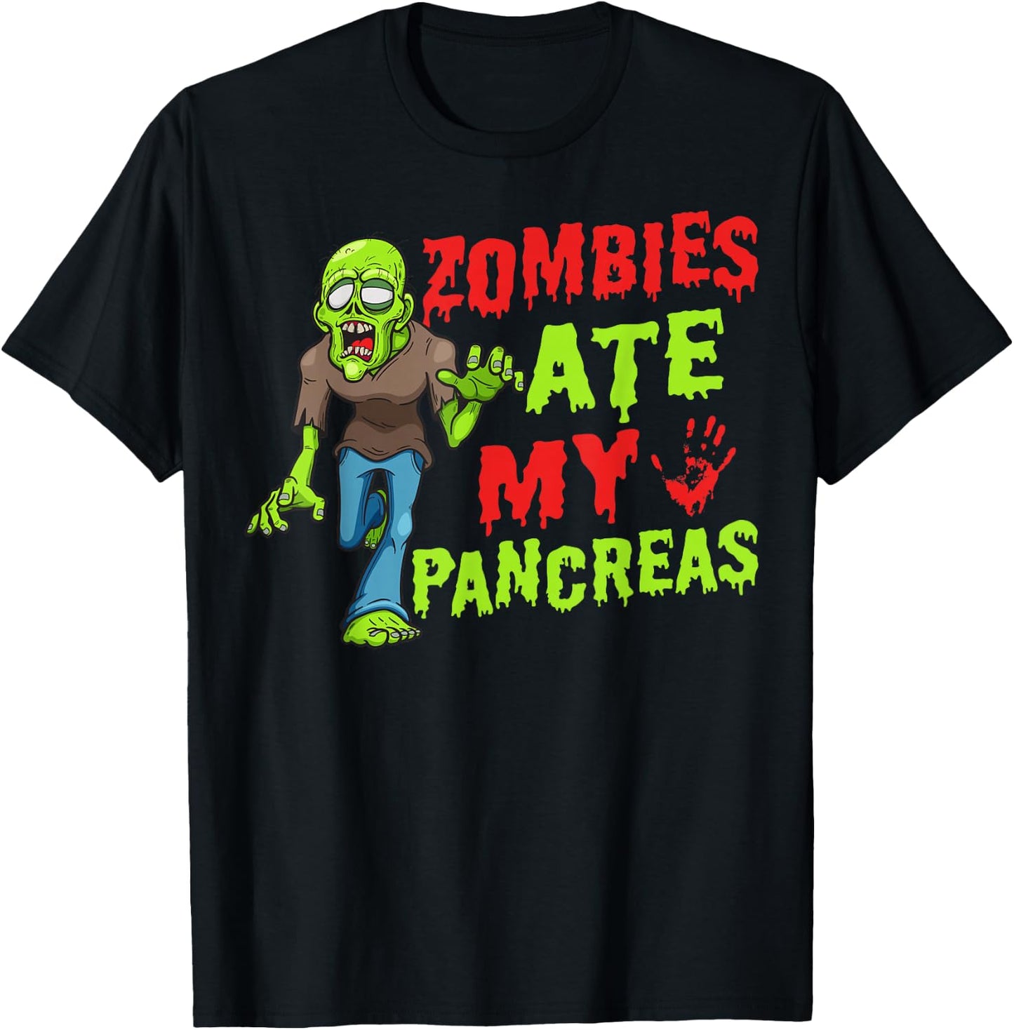 Zombies Ate My Pancreas T1D Type 1 Diabetes Girls Kids Boys T-Shirt - T-Shirt | Black