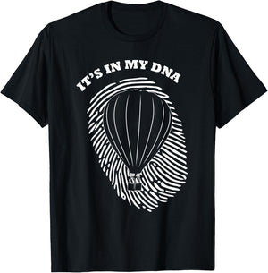It's in My DNA Hot Air Balloon Pilot Fingerprint Fans Retro T-Shirt - T-Shirt | Black
