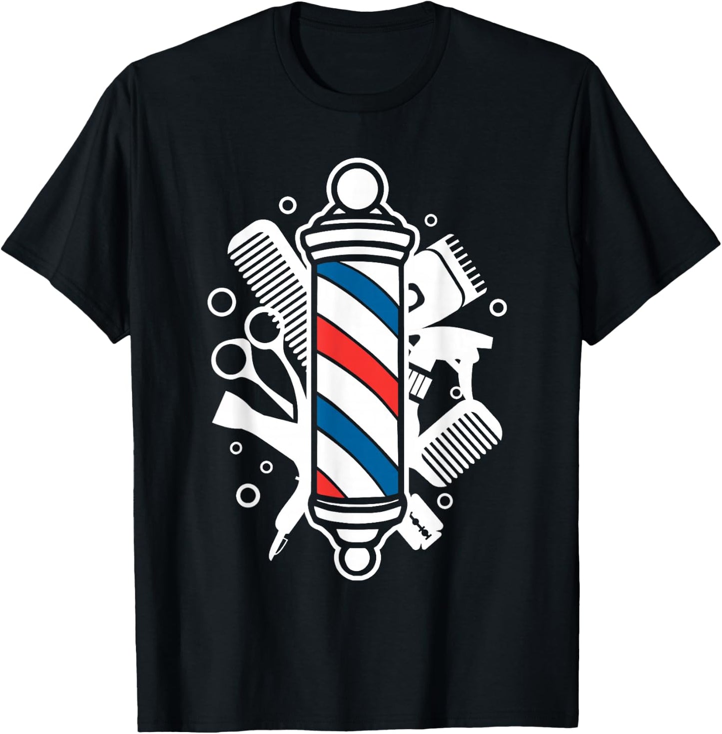 Best Barber Women Hairdresser Barbershop Pole Tools T-Shirt - T-Shirt | Black