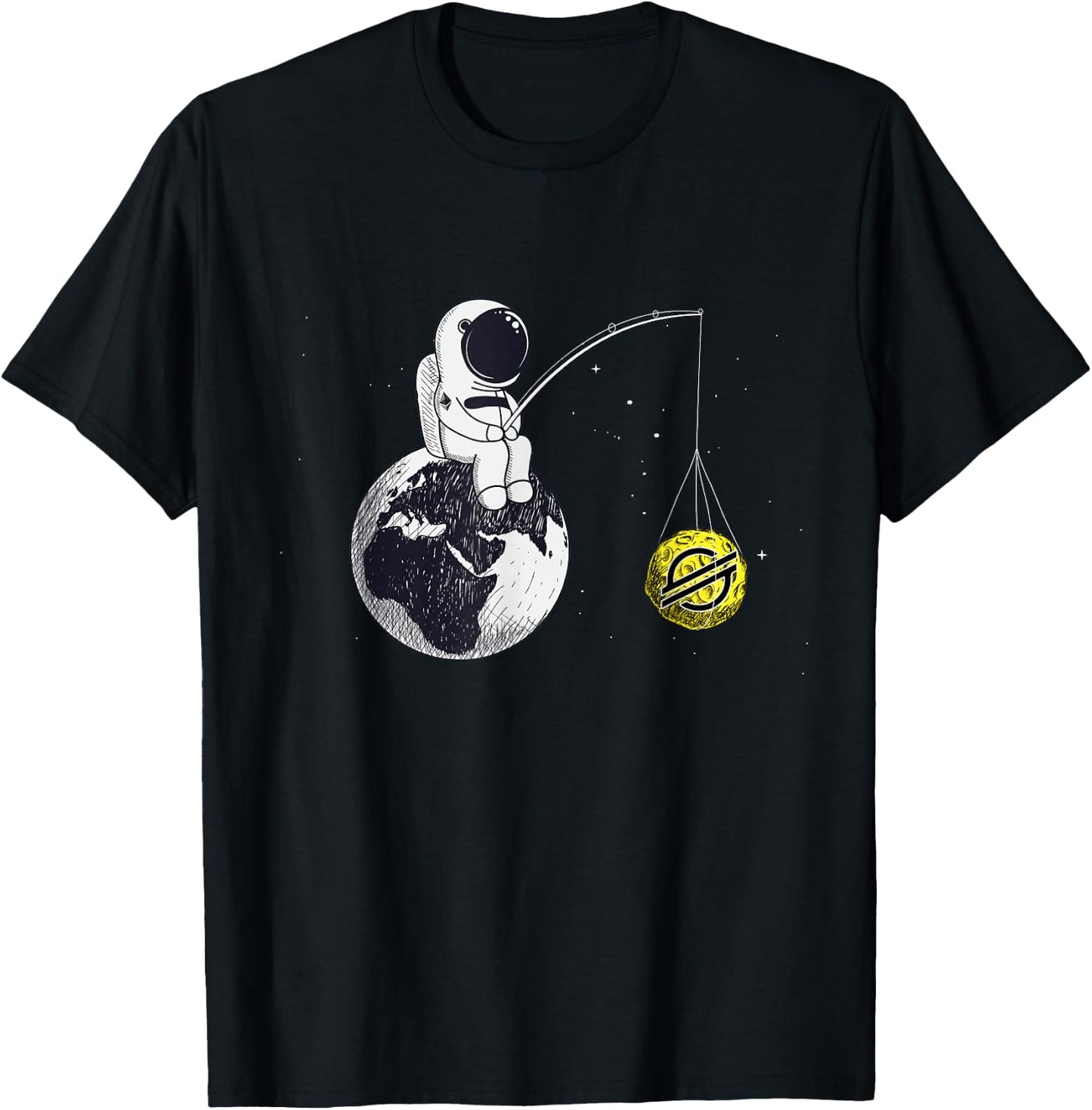 Cryptocurrency Talk - Stellar Lumens To The Moon Space Man T-Shirt - T-Shirt | Black