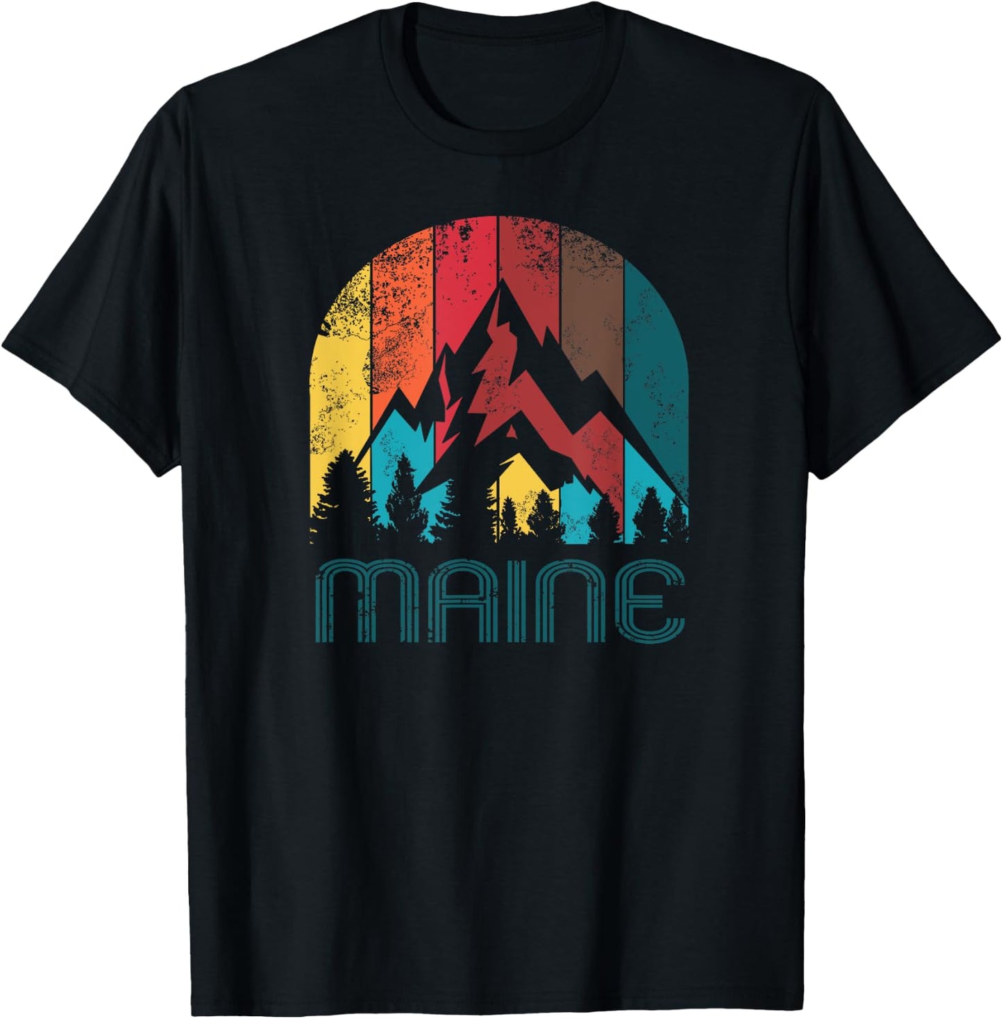 Retro Maine T Shirt Women and Kids T-Shirt - T-Shirt | Black