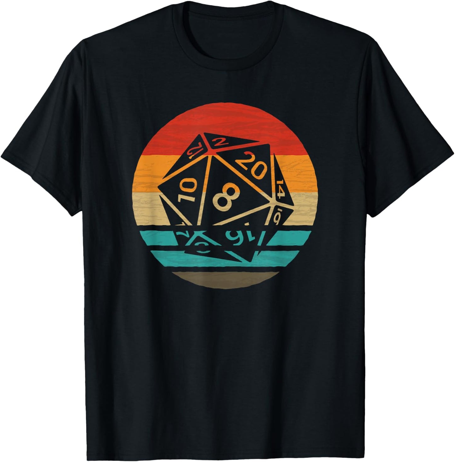 20 Sided Dice Retro Style Vintage T-Shirt - T-Shirt | Black