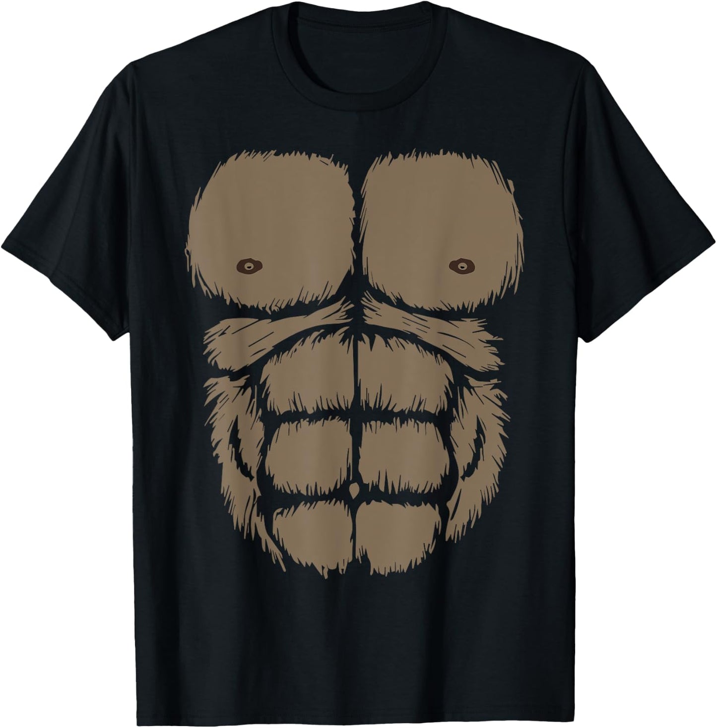Gorilla Chest Belly Boy Men Monkey Costume Kids Fancy Dress T-Shirt - T-Shirt | Black