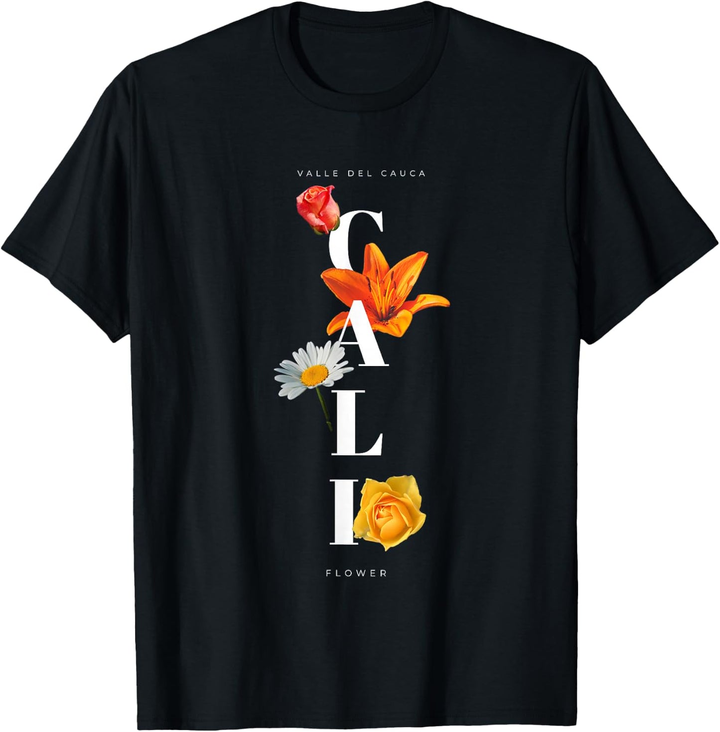 Cali - flower Colombia T-Shirt - T-Shirt | Black