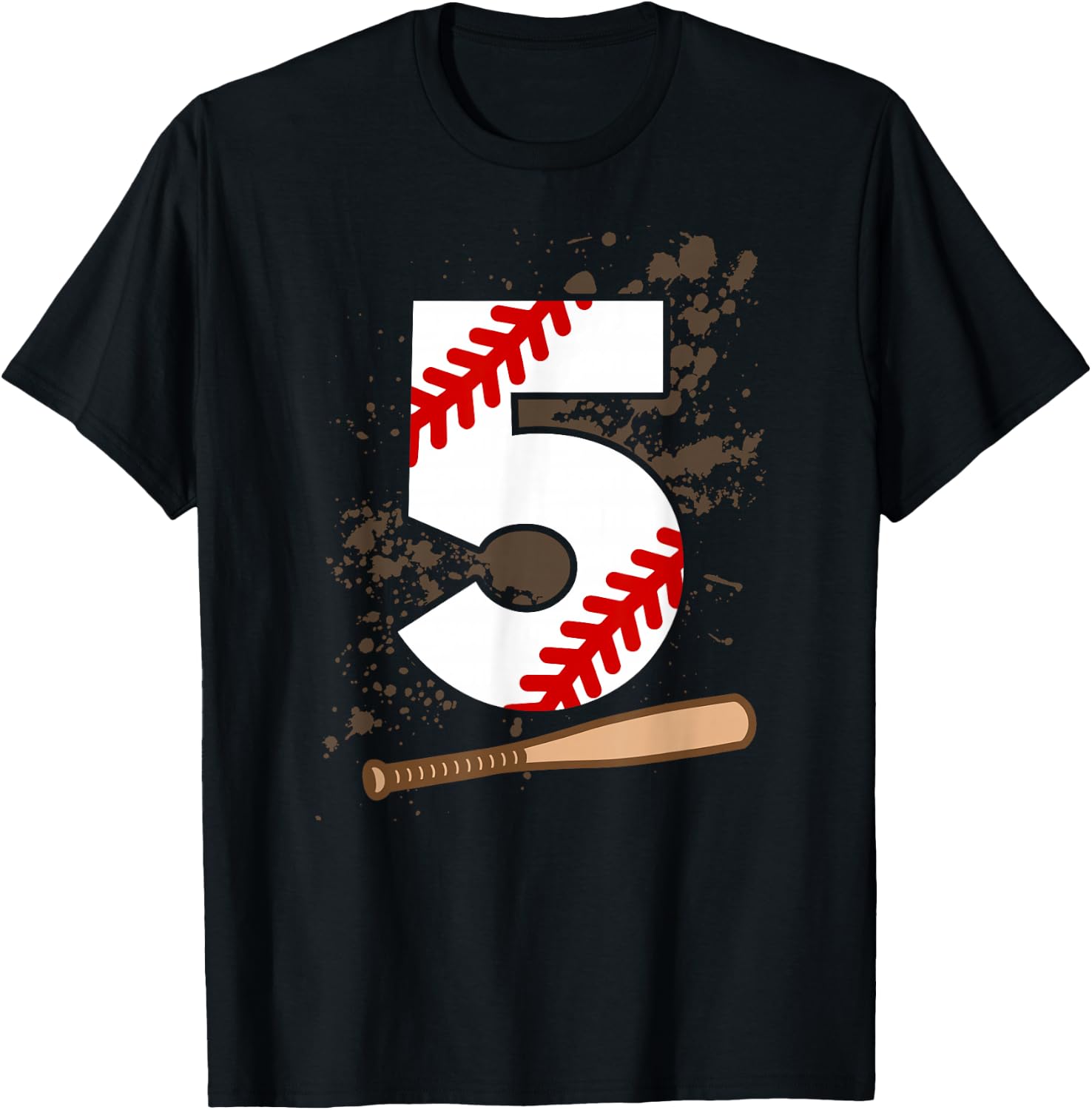5th Birthday Baseball 5 Years Old Baseball Player T-Shirt - T-Shirt | Black