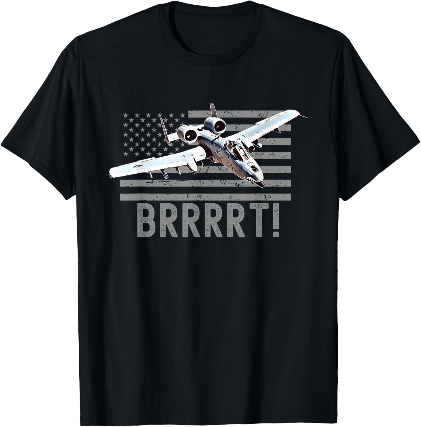 Funny A10 Thunderbolt Warthog BRRRRRT T-Shirt - T-Shirt | Black