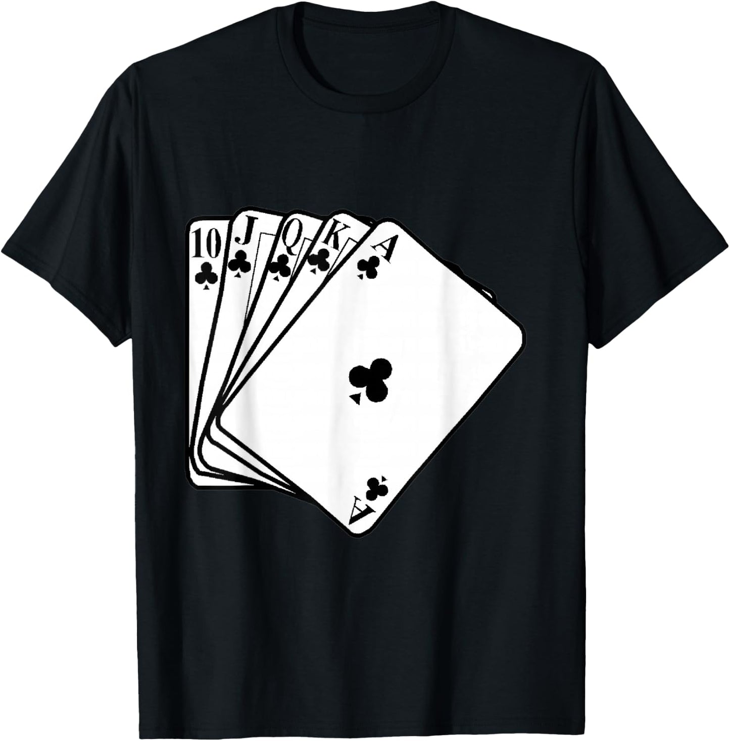 Royal Flush Clubs T-Shirt - T-Shirt | Black