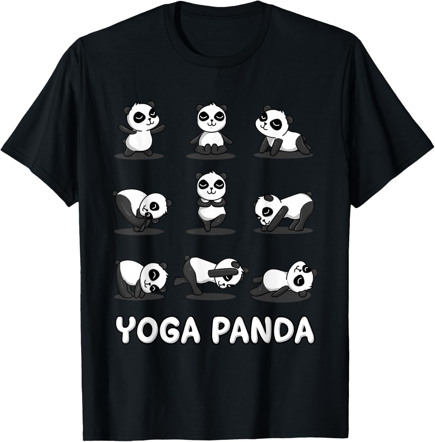 Funny Panda Yoga Shirt Zen Bear Panda Meditation Yoga Lover T-Shirt - T-Shirt | Black