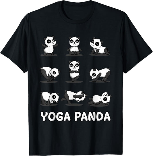 Funny Panda Yoga Shirt Zen Bear Panda Meditation Yoga Lover T-Shirt - T-Shirt | Black