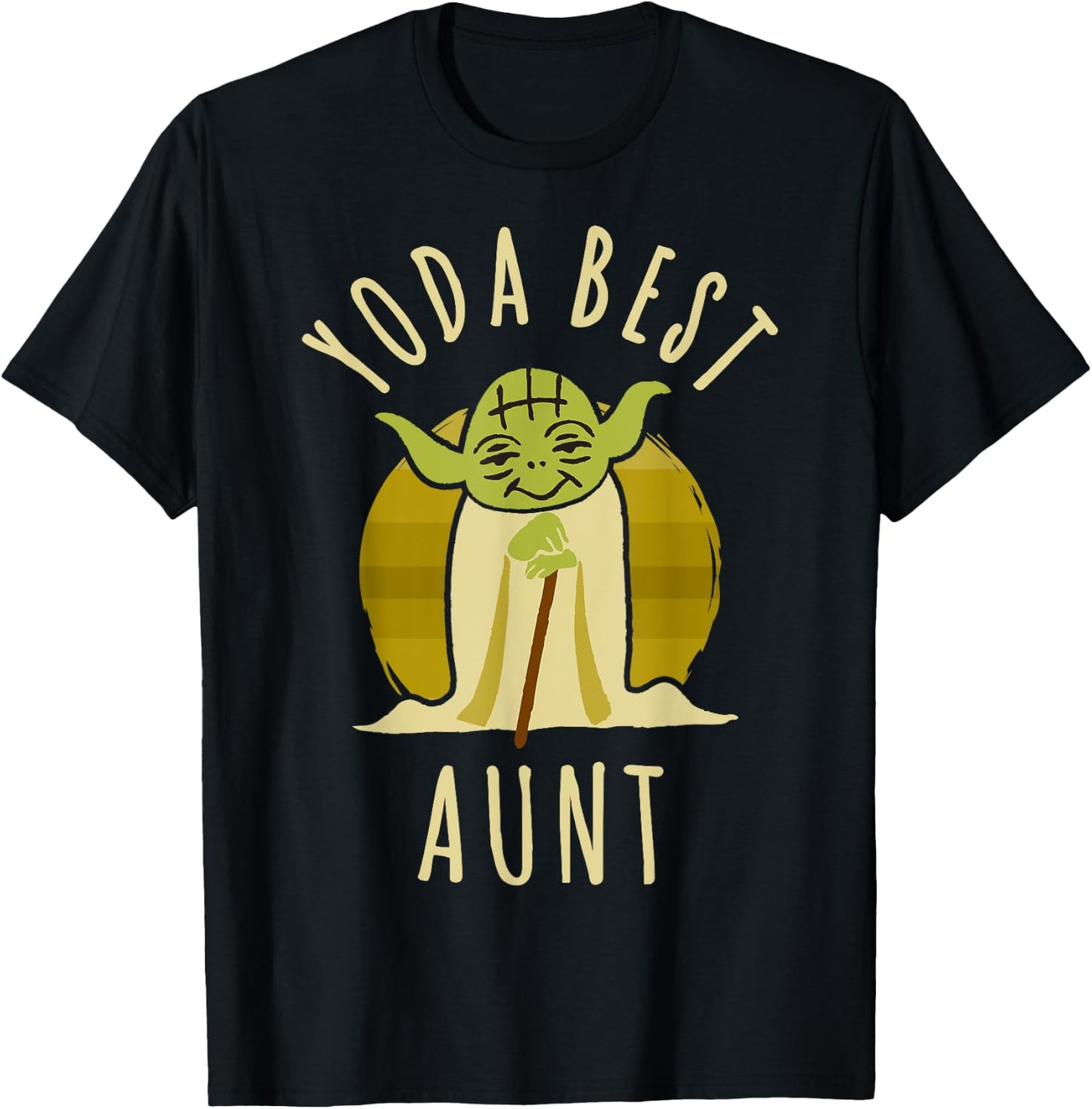 Star Wars Yoda Best Aunt Cartoon Yoda T-Shirt - T-Shirt | Black