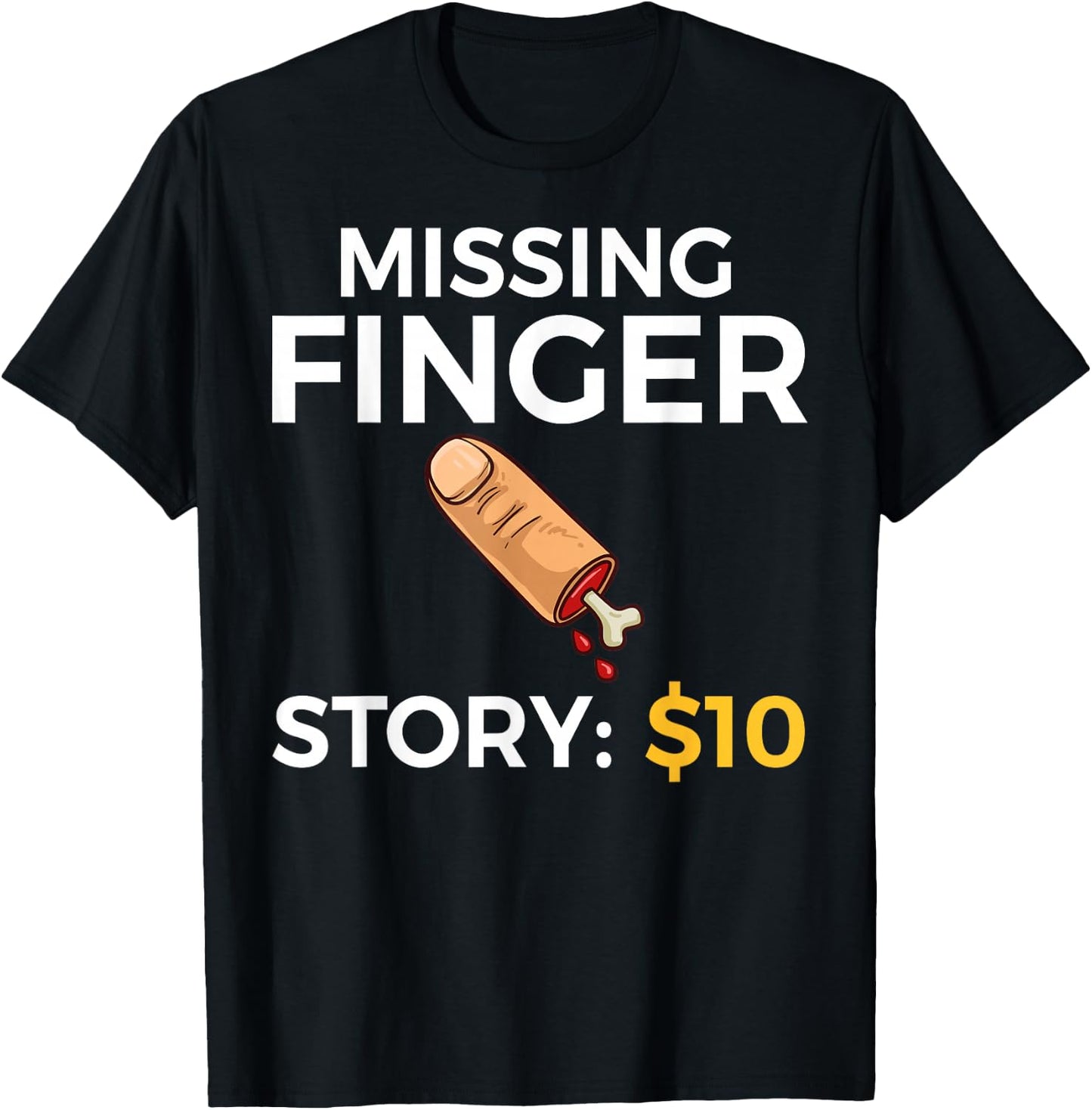 Missing Finger Prosthetic Amputation Recovery T-Shirt - T-Shirt | Black