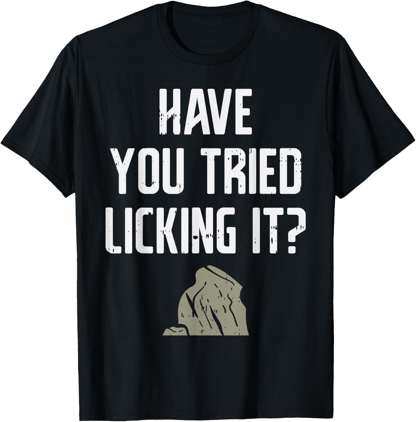 Licking It Rock Science Geology Pun Geologist Lapidary Gift T-Shirt - T-Shirt | Black