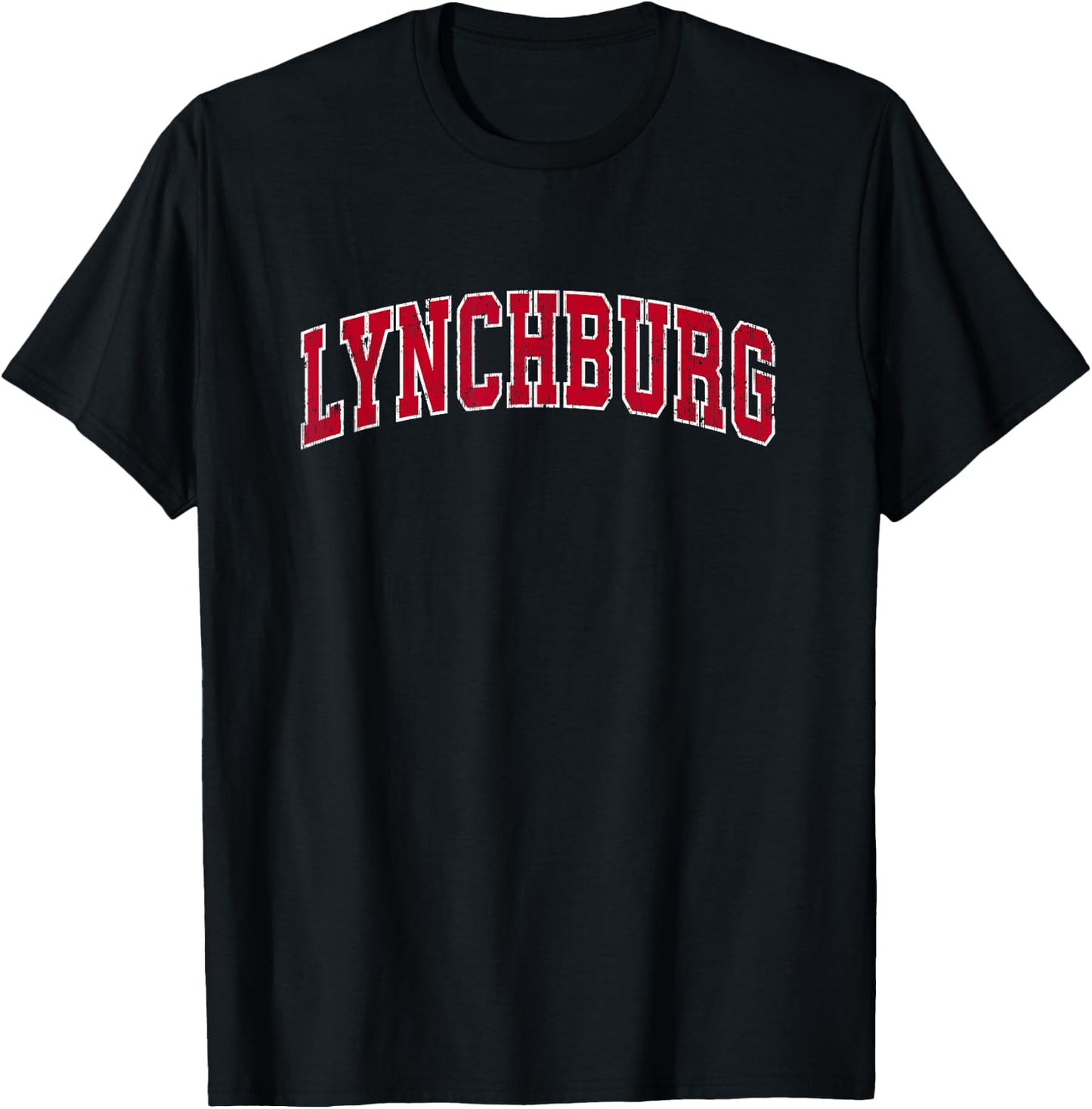 Lynchburg Virginia VA Vintage Sports Design Red Design T-Shirt - T-Shirt | Black