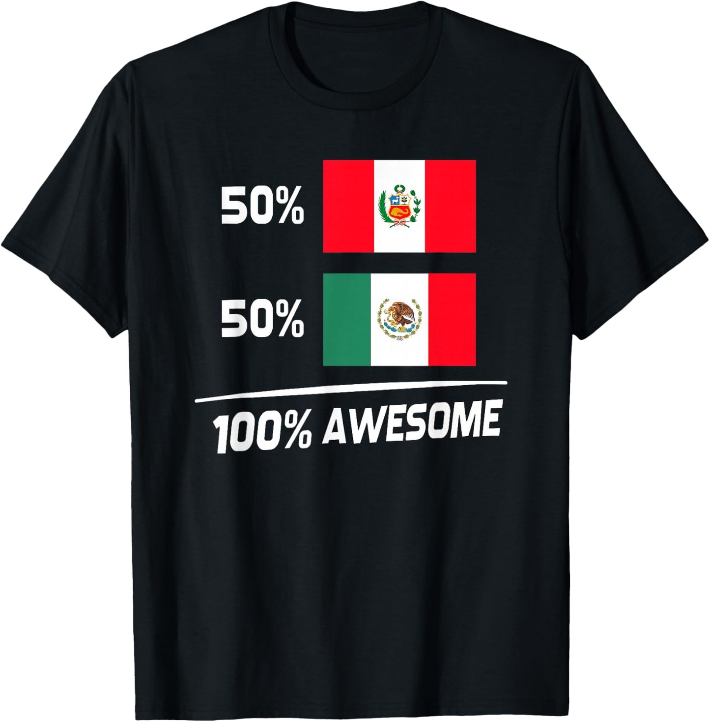Peruvian Mexican Flag Peru Mexico T-Shirt - T-Shirt | Black