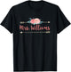 Cute Mrs. Williams Last Name Flower T-Shirt - T-Shirt | Black