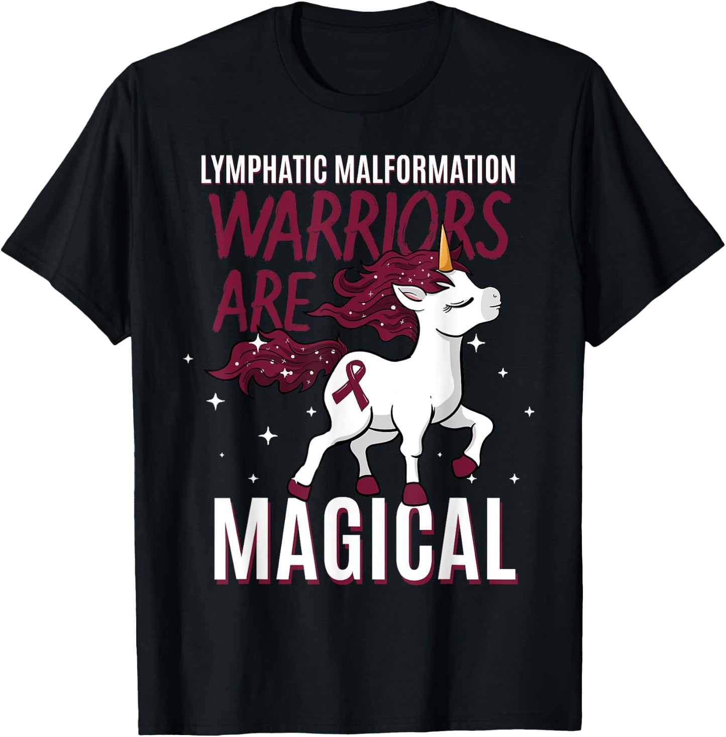 Lymphatic Malformation Awareness Unicorn Lover Lymphangioma T-Shirt - T-Shirt | Black