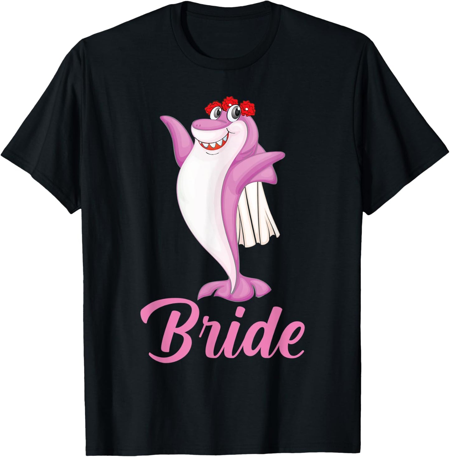 Wedding Engagement Shark Bride Bachelorette Party T-Shirt - T-Shirt | Black