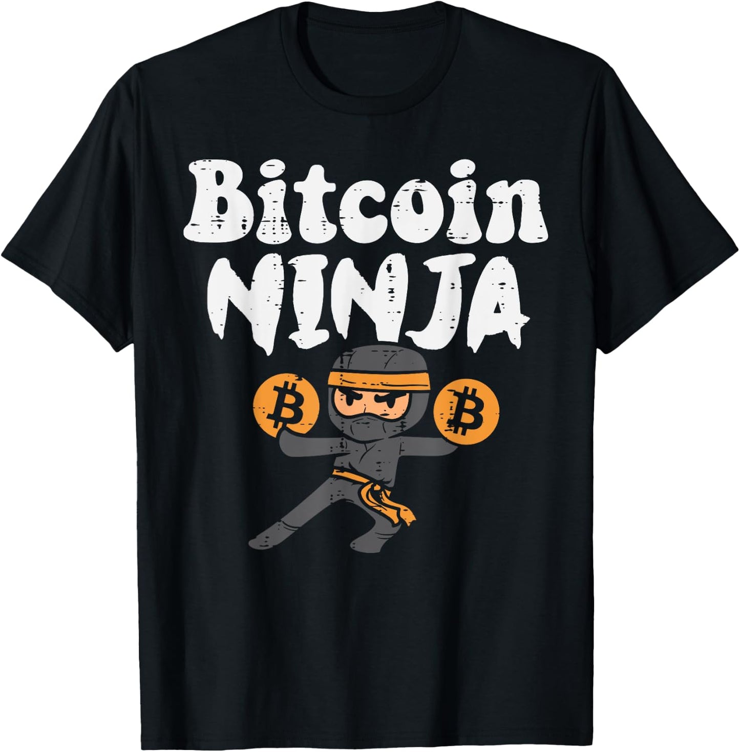 Bitcoin Ninja BTC Crypto Cryptocurrency Trader Investor T-Shirt - T-Shirt | Black