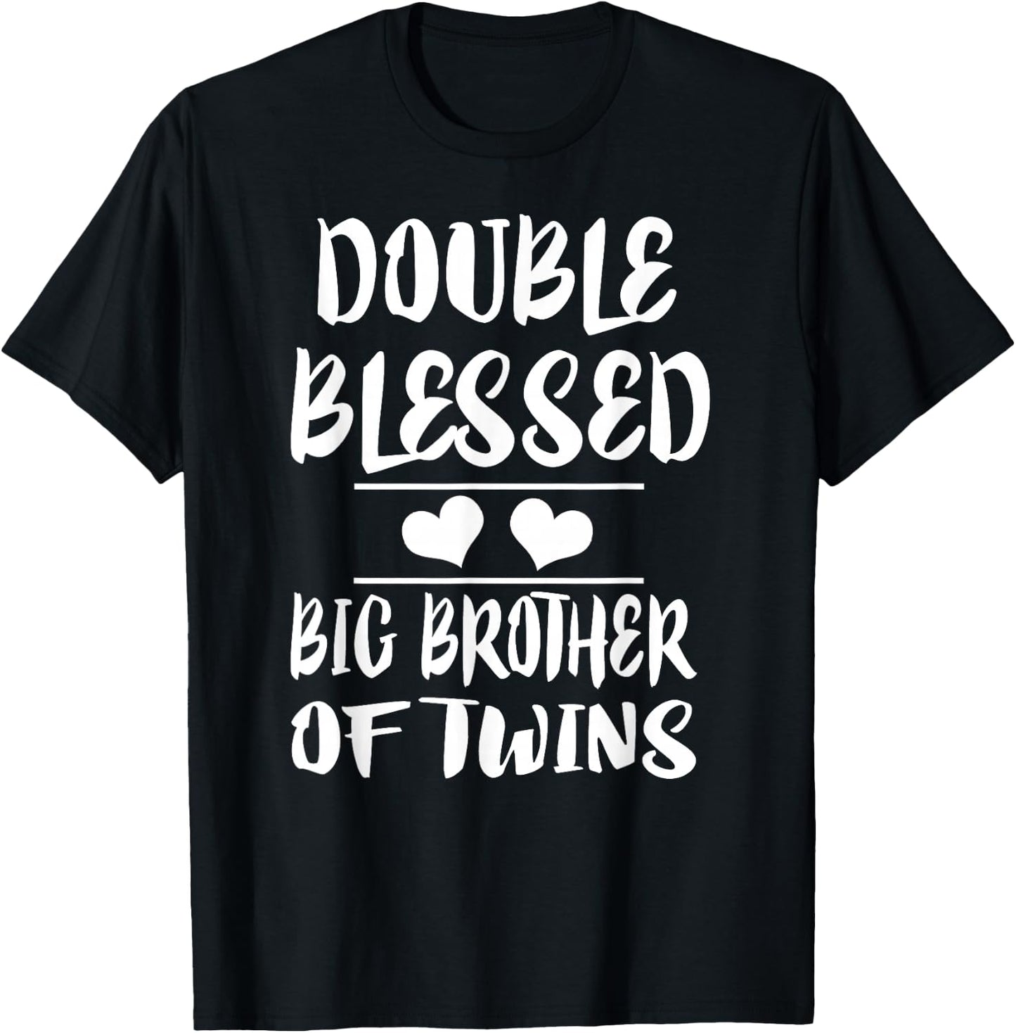 Double Blessed Big Brother of Twins Gift T-Shirt - T-Shirt | Black